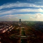 Panorama in Fish Eye con in fondo Tour de Montparnasse